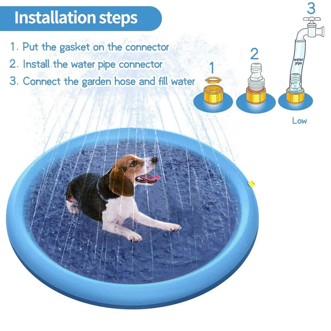 150cm Kids Toddler Summer Outdoor Water Play Fun Amusement Splash Pad Sprinkler Mat Water Play Pad