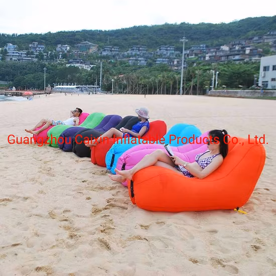 Cama inflable de nailon impermeable para dormir con logotipo impreso