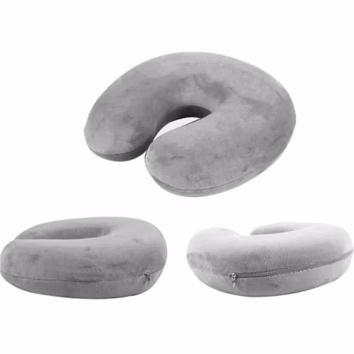 Almohada de viaje en forma de U con logotipo personalizado, almohadas inflables de vuelo aéreo para coche, almohada de masaje con soporte para el cuello
