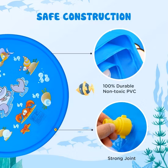 Cojín inflable de PVC para rociadores de fresa, estera para salpicaduras de agua