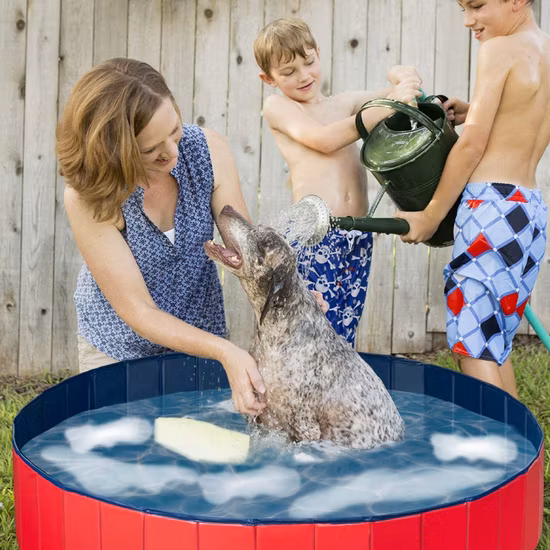 Bañera de PVC portátil para perros, piscina plegable para perros