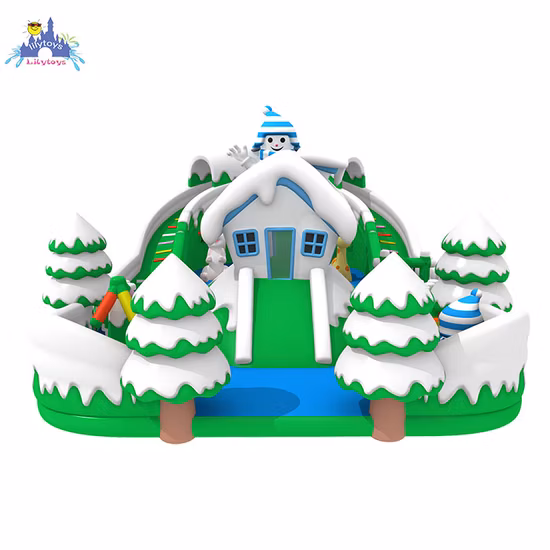 Parque infantil al aire libre Ice and Snow World Inflable Big Bouncer con tobogán para niños y adultos Ideal para la diversión de invierno
