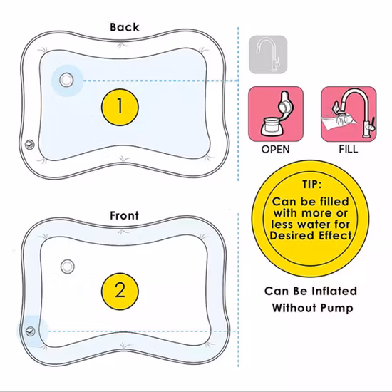 Estera de juego de agua plegable para bebé, estera de juego inflable, estera flotante para tiempo de barriga, estera de agua impermeable para bebé para niño pequeño